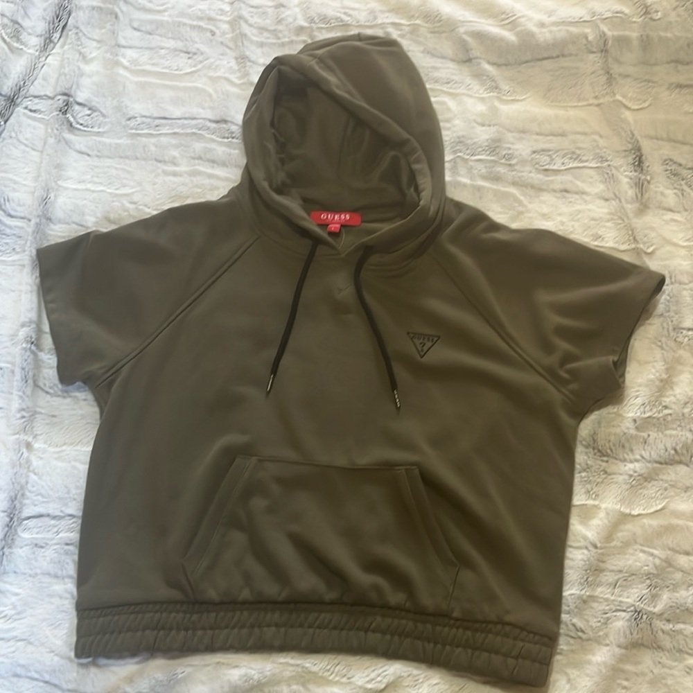 Guess Olive Crop Hoodie